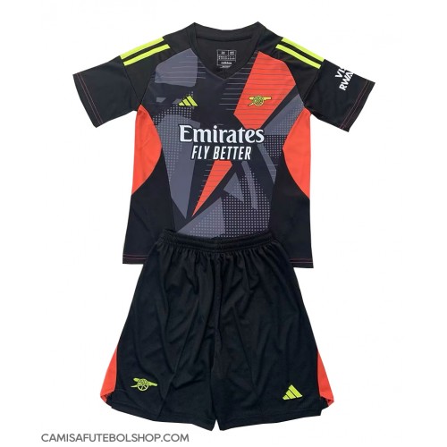 Camisa de time de futebol Arsenal Goleiro Replicas 3º Equipamento Infantil 2024-25 Manga Curta (+ Calças curtas)